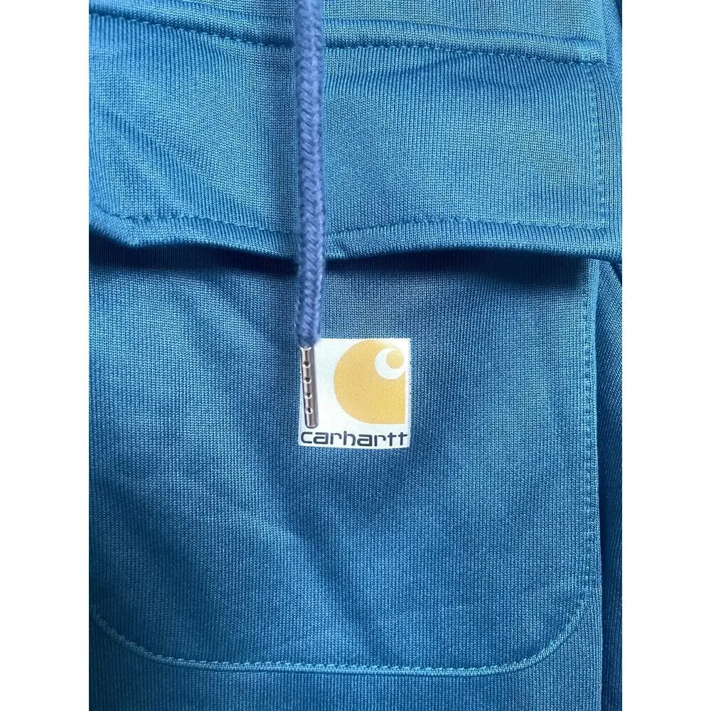 Carhartt Full Zip Hooded Jacket Blue Workwear Utility Performance Pocket Mens XL